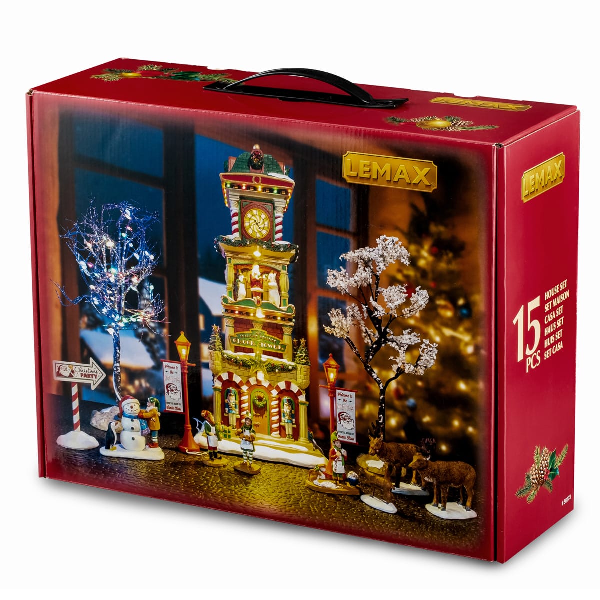 lemax-the-village-square-clock-tower-set-santa-s-wonderland image 2