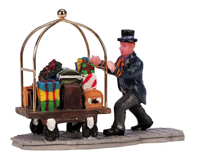 lemax-luggage-cart-gep-ckwagen-miniatur-zubeh-r image 1