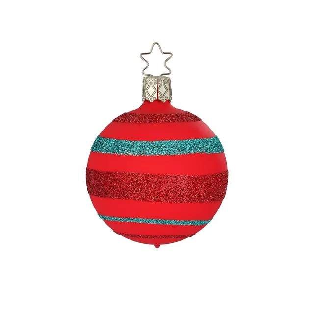 inge-glas-streifenfreude-christbaumkugel-6-cm-rot image 1