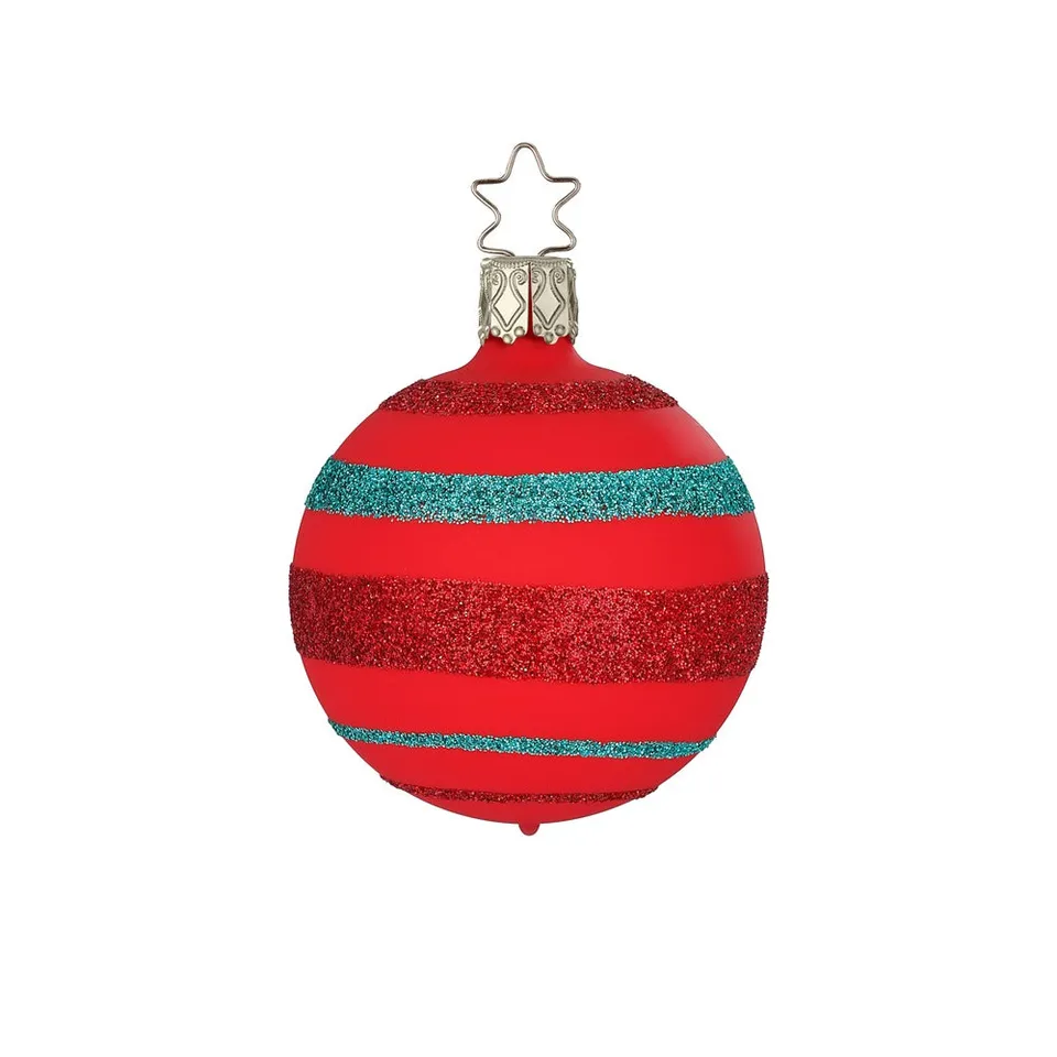 inge-glas-streifenfreude-christbaumkugel-6-cm-rot image 1
