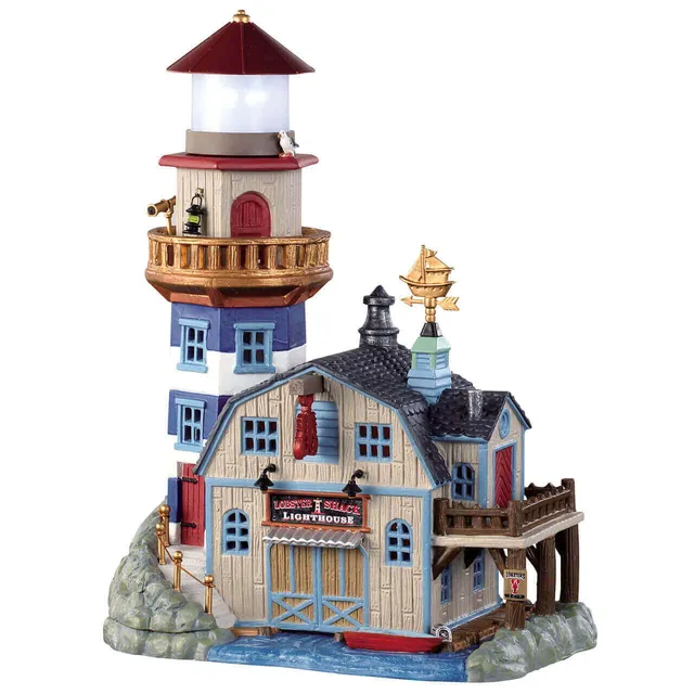 lemax-lobster-shack-lighthouse-leuchtturm-mit-rotierendem-licht image 1