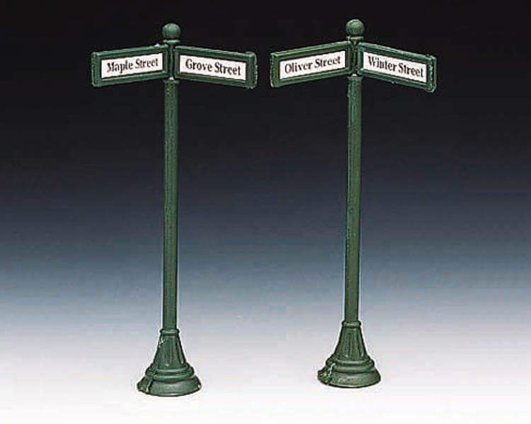lemax-street-sign-with-labels-set-of-2-stra-enschilder image 1