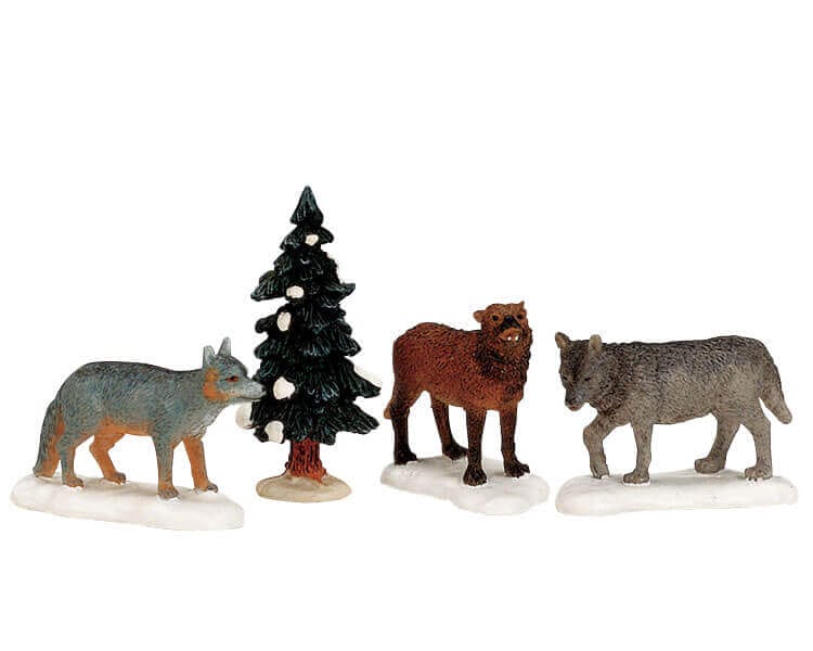 lemax-woodland-wolves-wolfs-figuren-wald-szene image 1