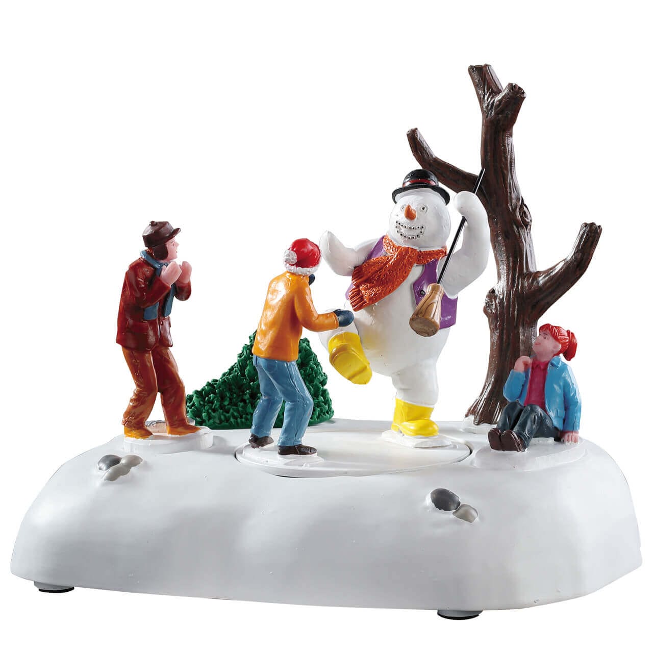lemax-frosty-frolic-bewegliche-schneemann-miniatur-mit-fahrstrecke image 1