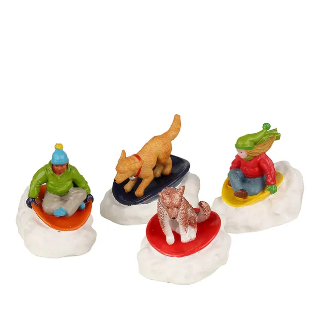 lemax-dog-snow-saucer-fun-vail-village-figuren-set image 1
