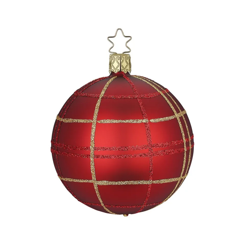 inge-glas-klassisches-karo-christbaumkugel-aus-glas-8-cm image 1