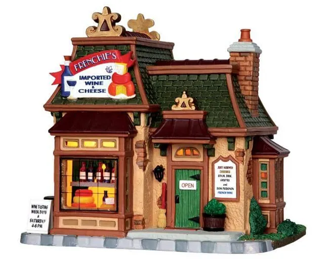 lemax-wine-cheese-shop-weihnachtsdorf-miniaturhaus image 1