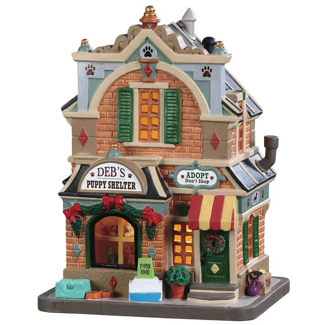 lemax-deb-s-puppy-shelter-miniatur-haus-tierheim image 1