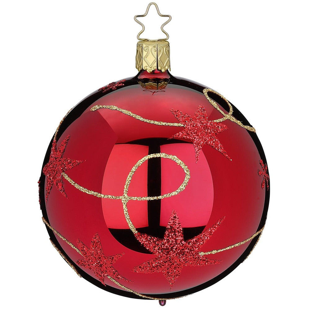 inge-glas-sternenband-christbaumkugel-10-cm-rot image 1