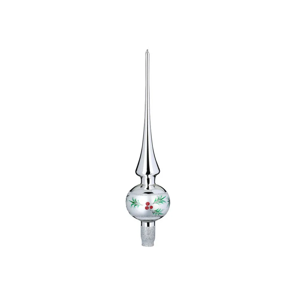 inge-glas-tannenglanz-baumspitze-christbaumspitze-30-cm-silber-glanz image 1