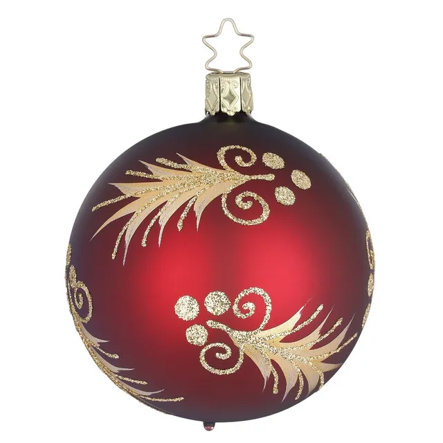 inge-glas-festliche-tanne-christbaumkugel-burgundy-8-cm image 1