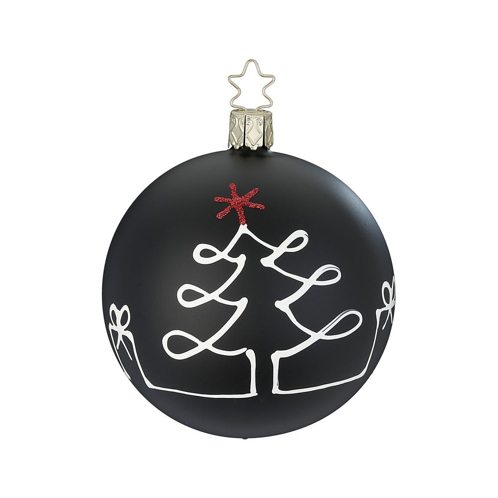 inge-glas-manufaktur-weihnachtsbescherung-christbaumkugel-8-cm-schwarz image 1