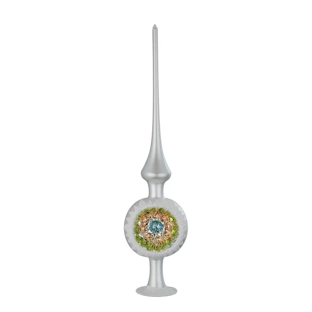 inge-glas-ornament-reflex-baumspitze-8-x-33-cm-wei-matt image 1