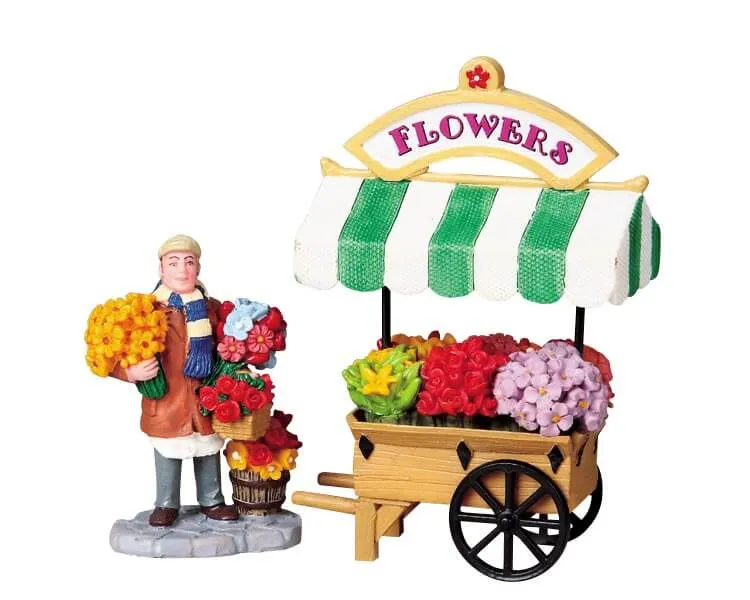 lemax-flower-cart-miniatur-blumenwagen image 1