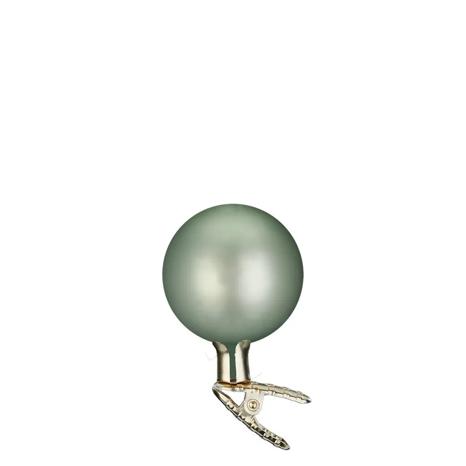 inge-glas-christbaumkugeln-auf-clip-salbei-matt-6-cm image 1