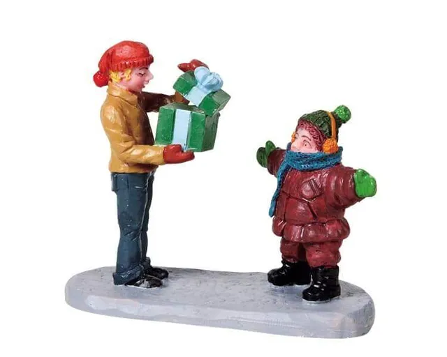 lemax-what-s-inside-weihnachtsfigur-geschenk-szene image 1