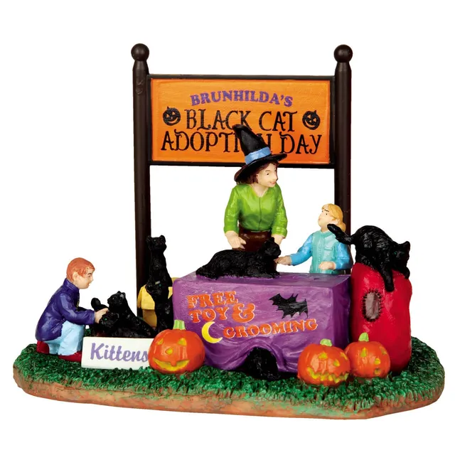 lemax-black-cat-adoption-spooky-town-figur image 1