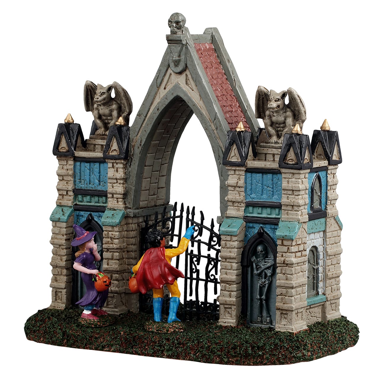 lemax-gargoyle-gate-spooky-town-miniatur-tor-szene image 5