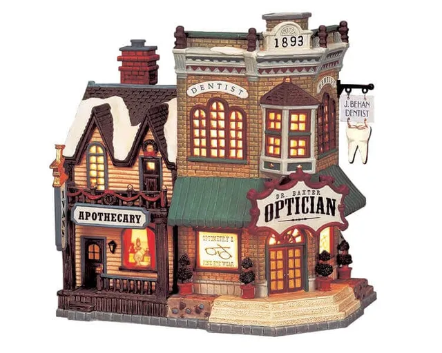 lemax-dr-baxter-optician-ivan-s-apothecary-beleuchtetes-miniaturhaus image 1
