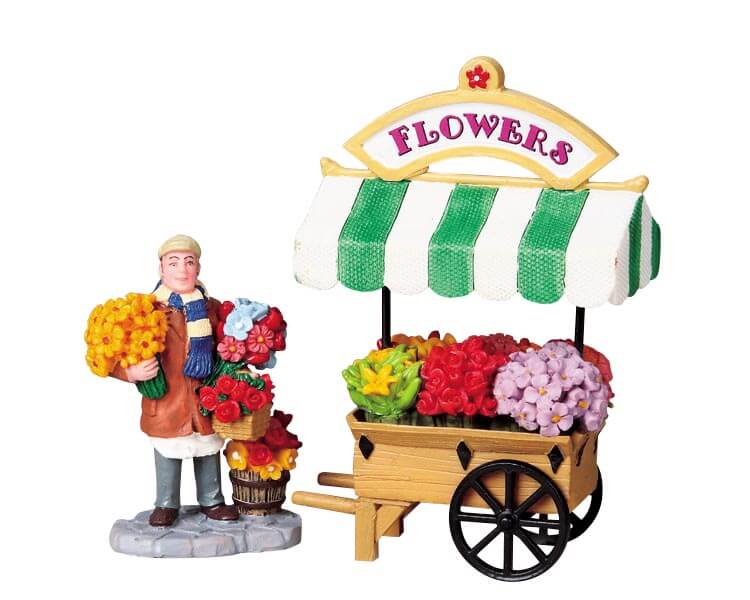 lemax-flower-cart-miniatur-blumenwagen image 1