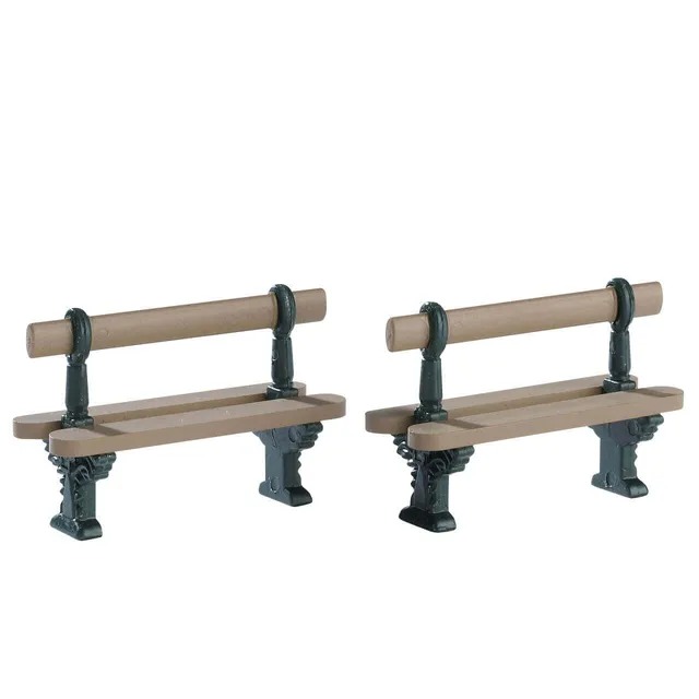 lemax-double-seated-bench-weihnachtsdorf-bank-set-2-teilig image 1