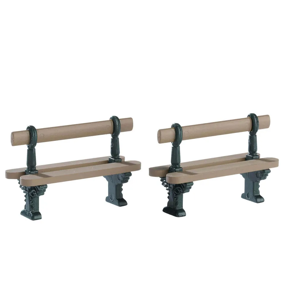 lemax-double-seated-bench-weihnachtsdorf-bank-set-2-teilig image 1