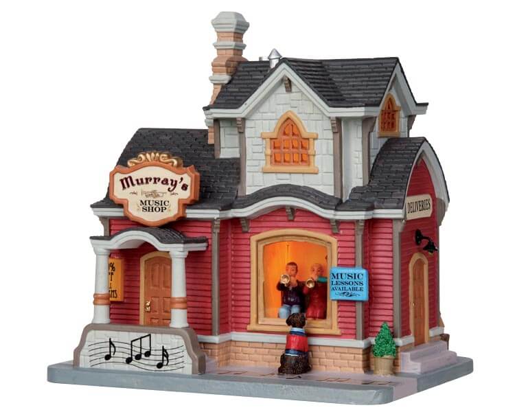 lemax-murray-s-music-shop-beleuchtetes-weihnachts-miniaturhaus image 4