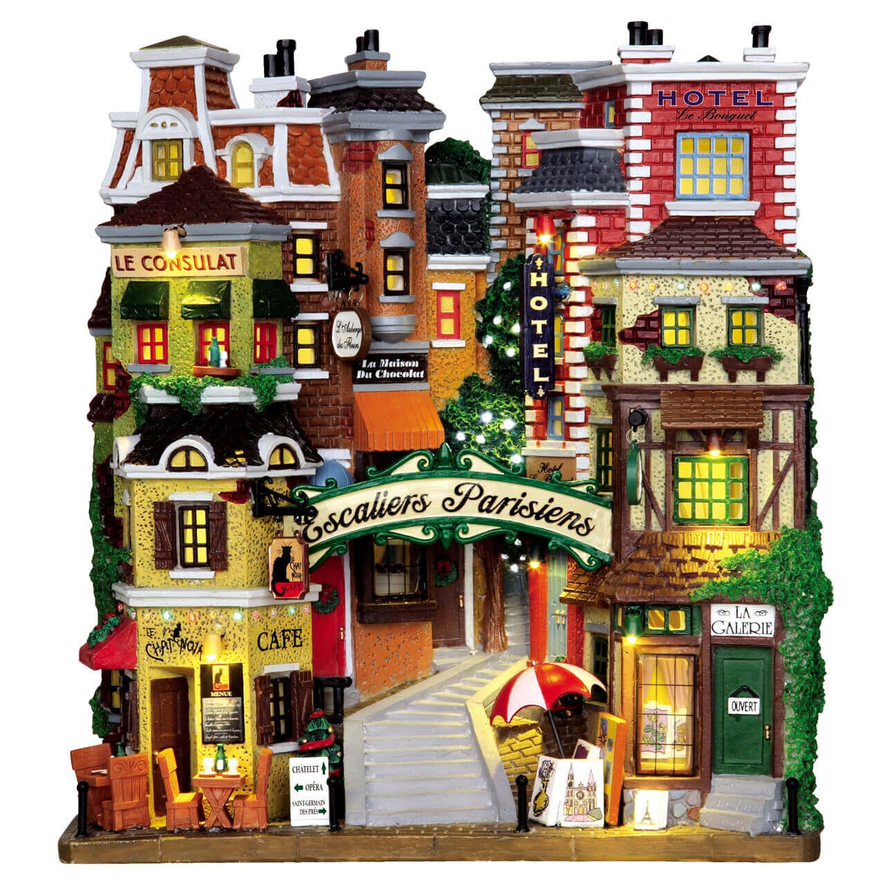 lemax-parisian-stairs-miniatur-geb-ude-mit-wechsel-blinklicht image 1