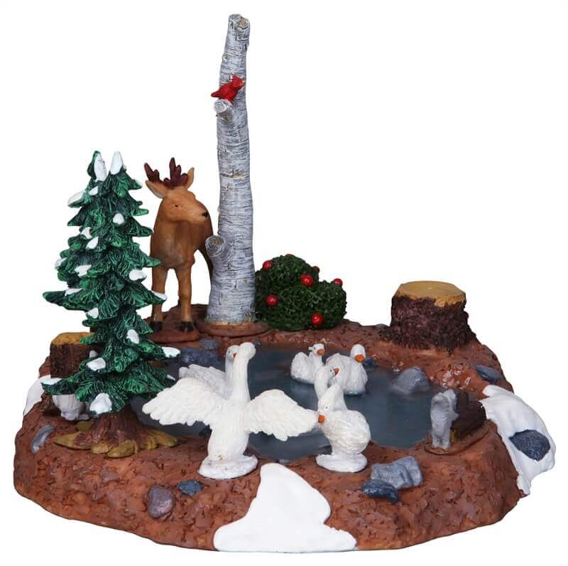 lemax-the-swan-pond-miniatur-schwanenteich image 3
