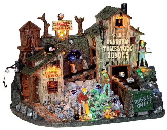 lemax-w-e-slabbum-tombstone-quarry-geb-ude-spooky-town-mit-licht-und-bewegung image 1