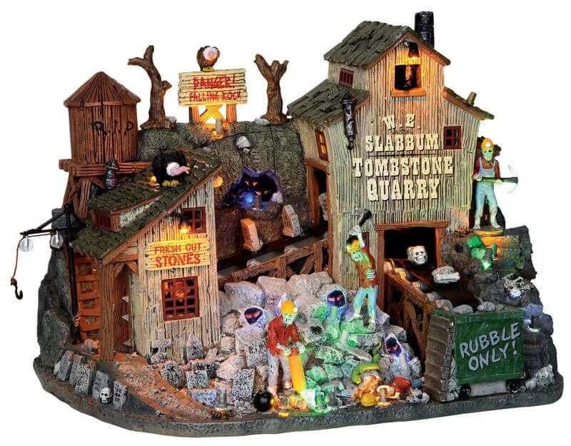 lemax-w-e-slabbum-tombstone-quarry-geb-ude-spooky-town-mit-licht-und-bewegung image 1