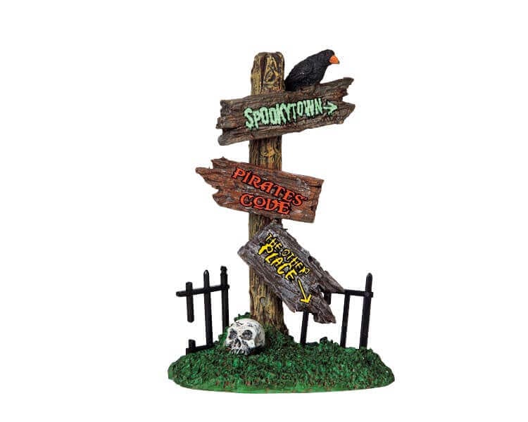 lemax-spooky-signposts-spooky-town-wegweiser-figuren-set image 1