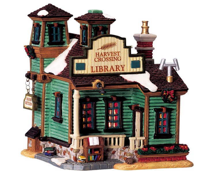 lemax-harvest-crossing-library-weihnachtsdorf-bibliothek image 1