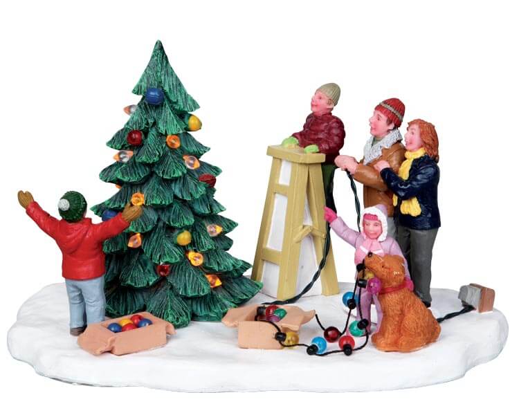lemax-lighting-the-tree-miniaturfiguren-weihnachtsbaum image 1