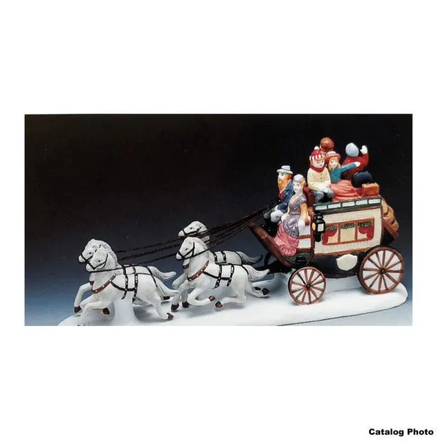 lemax-stage-coach-weihnachtsdorf-kutschszene image 1
