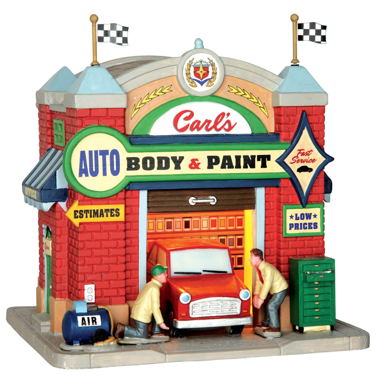 lemax-carl-s-auto-body-paint-beleuchtete-autowerkstatt image 1