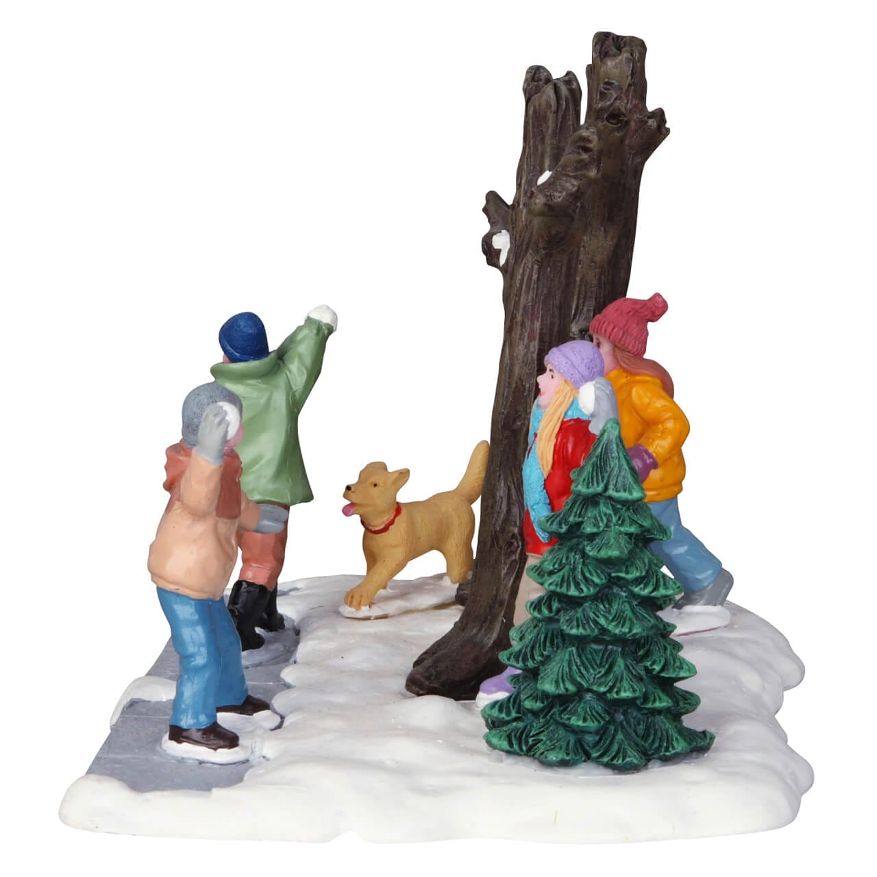 lemax-snowball-ambush-schneeballschlacht-winterszene image 2