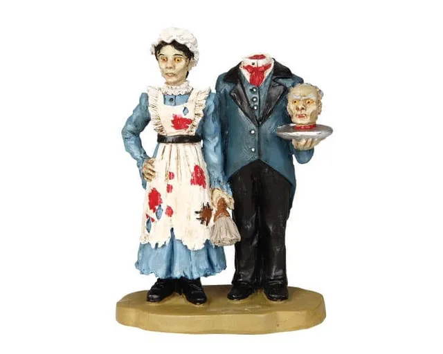 lemax-headless-butler-maid-spooky-town-figurenset image 1