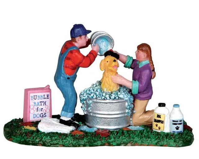 lemax-sparky-gets-a-bath-miniaturfigur image 1