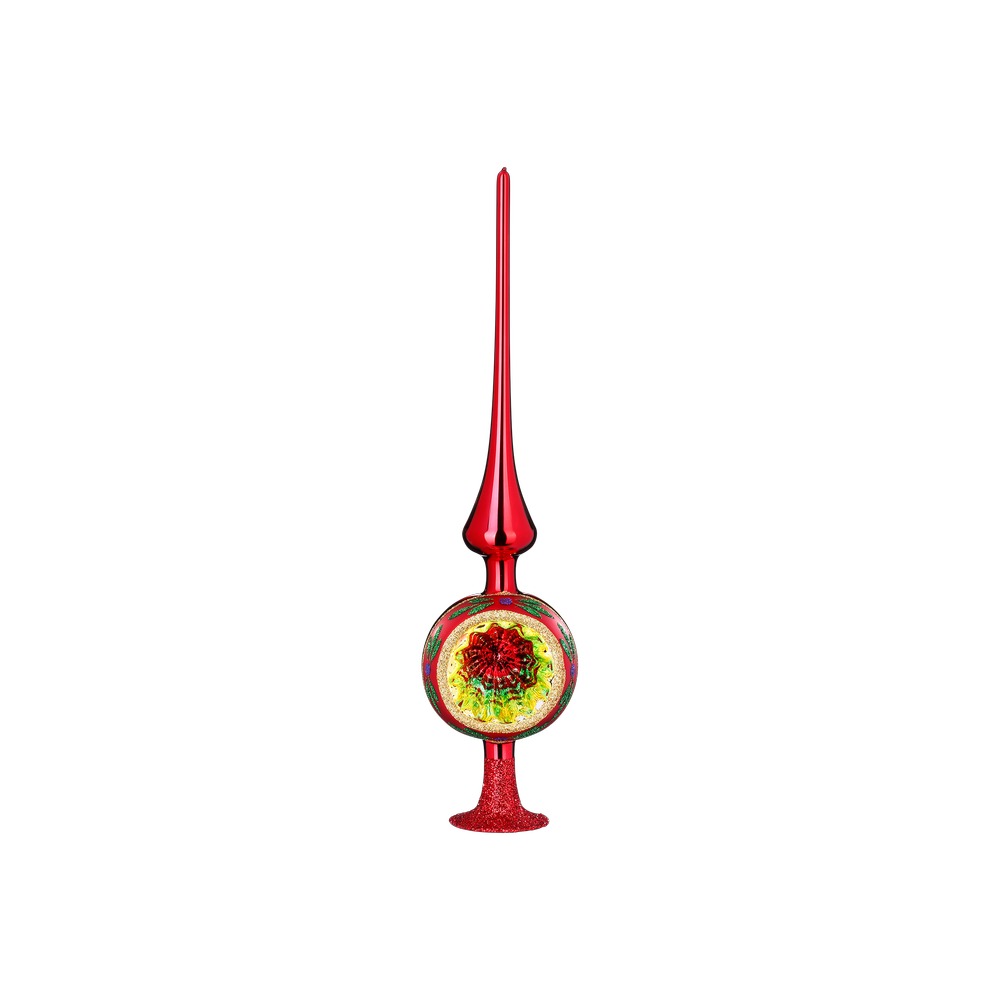 inge-glas-funkelnder-reflex-baumspitze-33-cm-rot-glanz image 1
