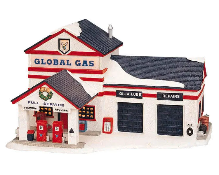 lemax-gas-station-beleuchtete-miniatur-tankstelle image 1