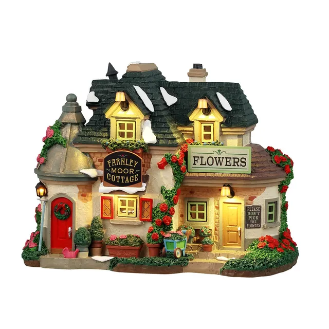 lemax-farnley-moor-cottage-beleuchtetes-miniaturhaus-caddington-village image 1
