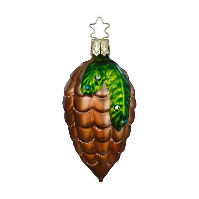 inge-glas-funkelnder-zapfen-christbaumschmuck-aus-glas-9-cm image 1