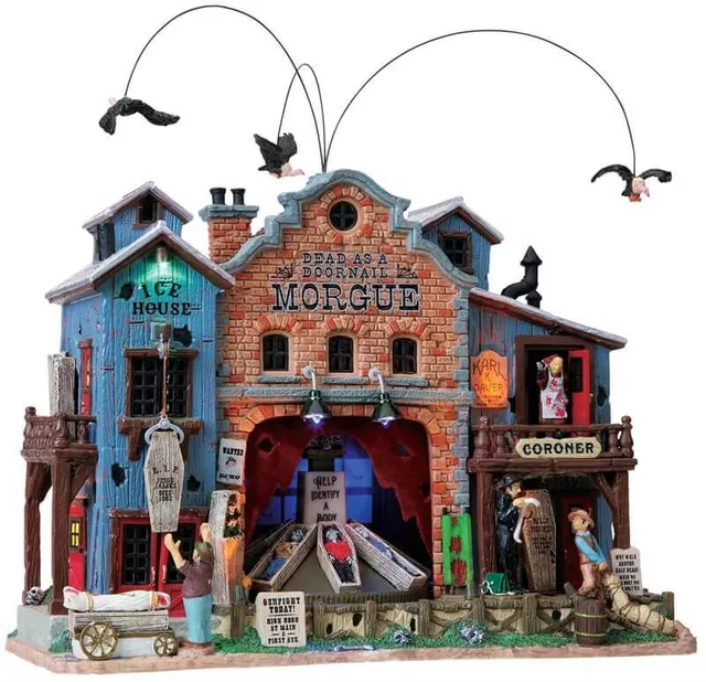 lemax-dead-as-a-doornail-morgue-spooky-town-animationshaus image 1
