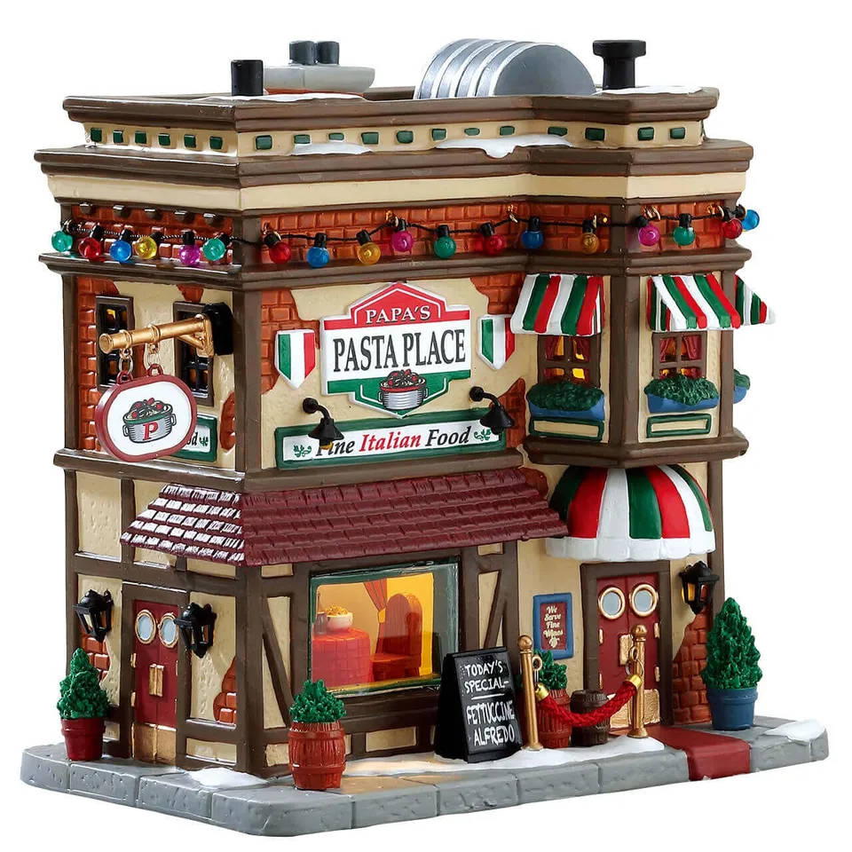 lemax-papa-s-pasta-place-beleuchtetes-italien-restaurant-miniatur image 1