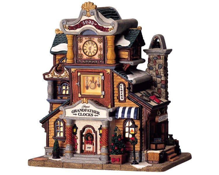 lemax-jacque-s-grandfather-clocks-miniatur-uhrengesch-ft-f-r-weihnachtsd-rfer image 1