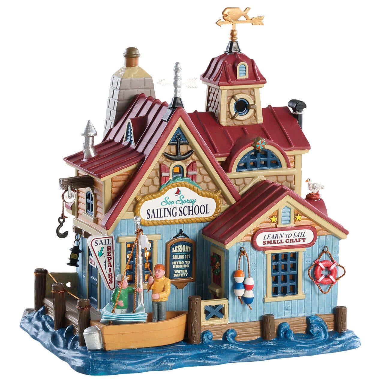 lemax-sea-spray-sailing-school-beleuchtetes-miniaturhaus image 1