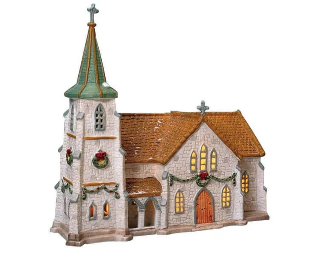lemax-st-michael-s-church-beleuchtetes-miniatur-kirchengeb-ude image 1