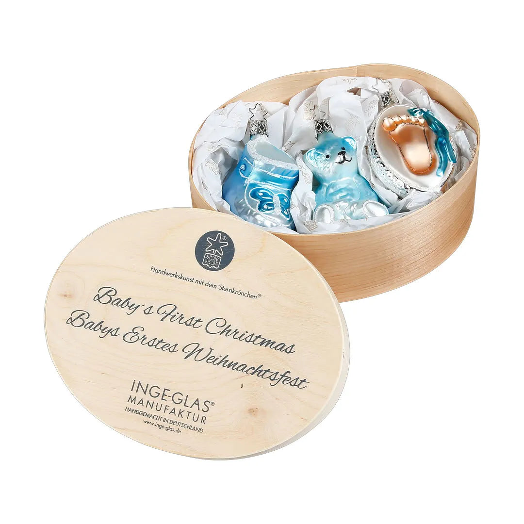 inge-glas-willkommen-baby-blau-christbaumkugel-8-cm-3er-set image 1
