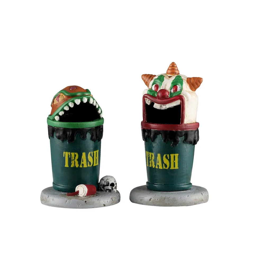 lemax-terrifying-trash-cans-spooky-town-grusel-m-lltonnen image 1